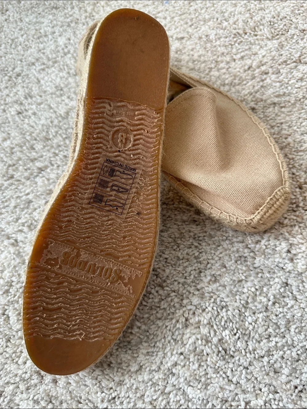 Soludos Slip-On Canvas Espadrilles in Beige Tan
